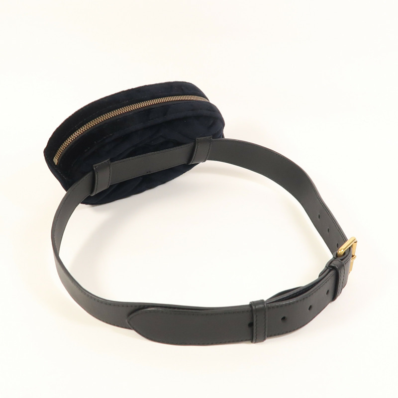GUCCI 絨布GG Marmont Balt Bag金扣腰包-7