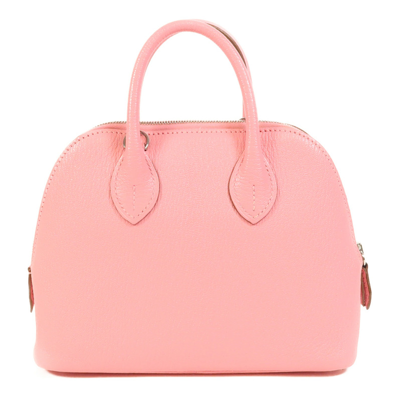 HERMES Chevre皮革Mini Bolide銀扣手挽肩背兩用袋-1