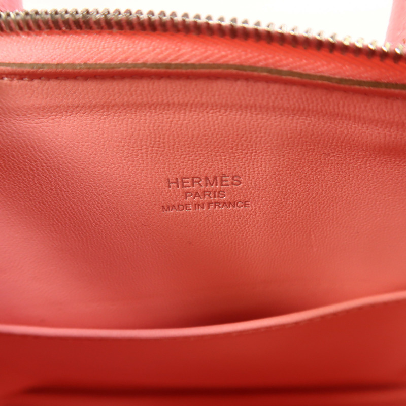 HERMES Chevre皮革Mini Bolide銀扣手挽肩背兩用袋-5