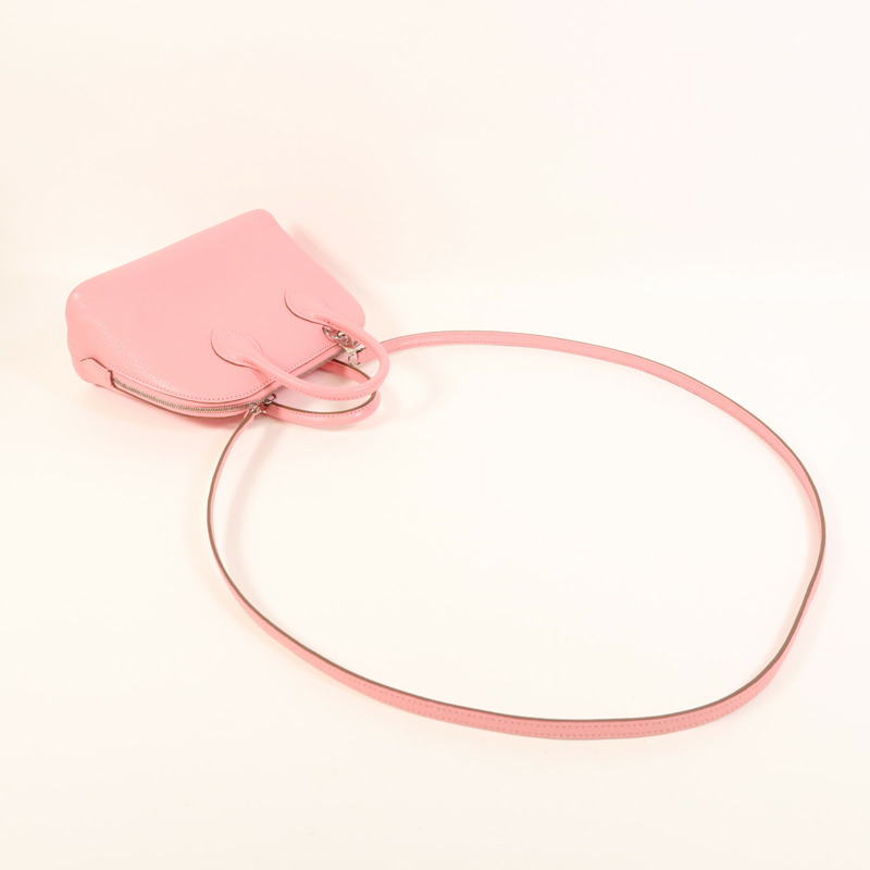 HERMES Chevre皮革Mini Bolide銀扣手挽肩背兩用袋-7