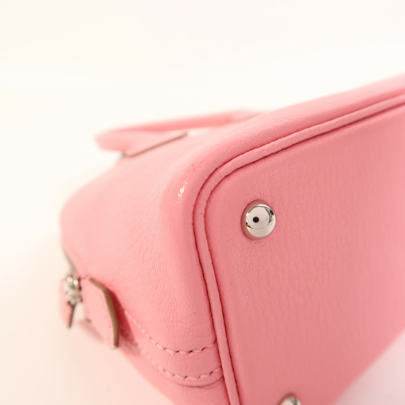 HERMES Chevre皮革Mini Bolide銀扣手挽肩背兩用袋-10