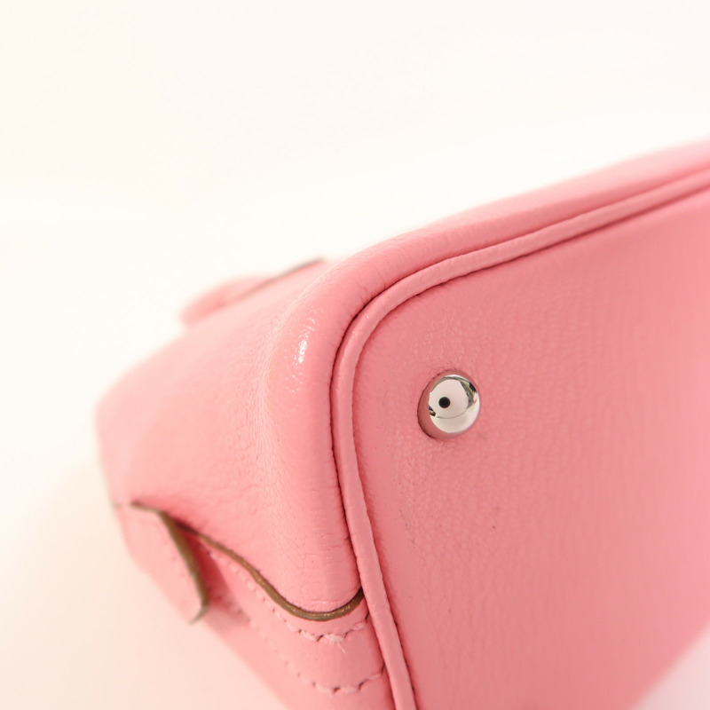 HERMES Chevre皮革Mini Bolide銀扣手挽肩背兩用袋-12