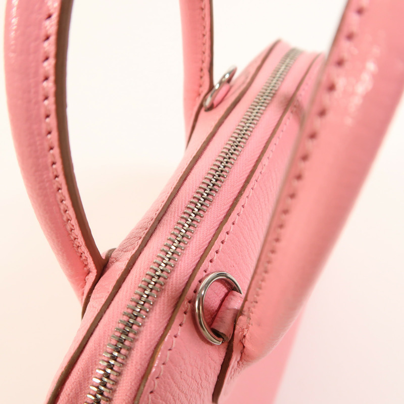 HERMES Chevre皮革Mini Bolide銀扣手挽肩背兩用袋-13