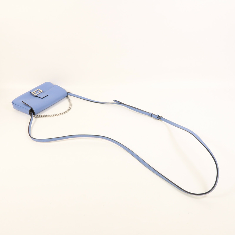 FENDI 牛皮皮革Micro Baguette銀扣手挽肩背兩用袋-8