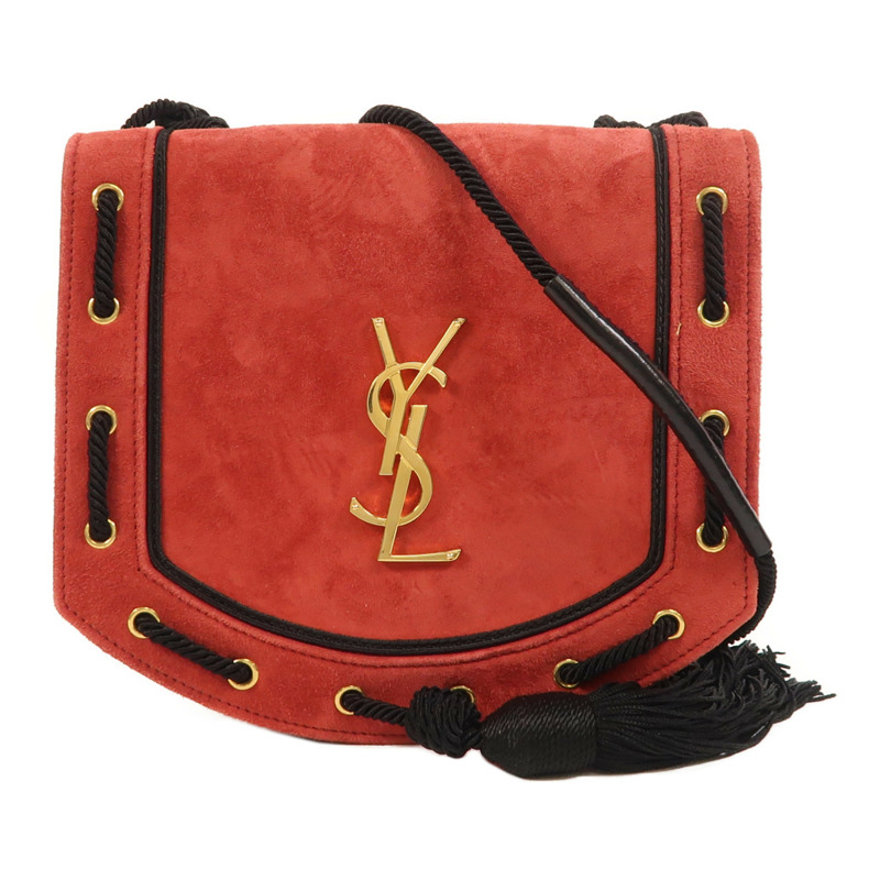 SAINT LAURENT 麂皮皮革Shoulder Bag金扣肩背袋-0