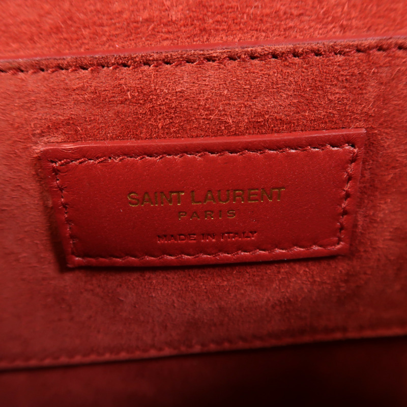 SAINT LAURENT 麂皮皮革Shoulder Bag金扣肩背袋-5