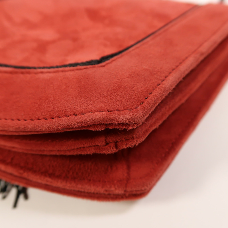 SAINT LAURENT 麂皮皮革Shoulder Bag金扣肩背袋-12