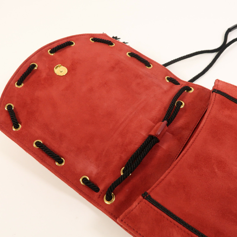 SAINT LAURENT 麂皮皮革Shoulder Bag金扣肩背袋-14