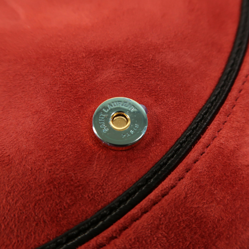 SAINT LAURENT 麂皮皮革Shoulder Bag金扣肩背袋-15