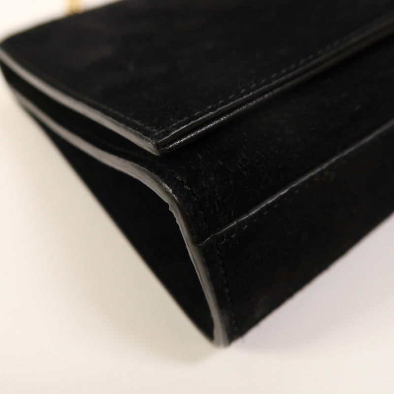 SAINT LAURENT 麂皮皮革Kate金扣鏈帶肩背袋-11