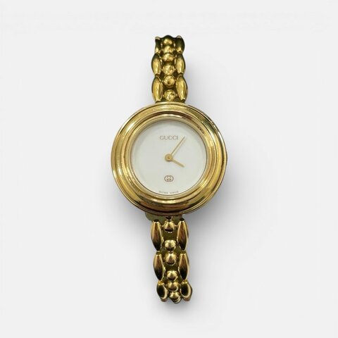 GUCCI 古馳 腕表 石英錶 錶框替換 金色