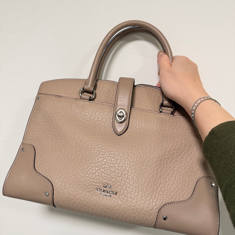 Coach MERCER 30 天然紋理皮革手袋-1