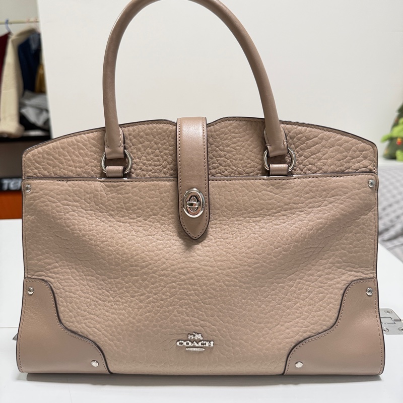 Coach MERCER 30 天然紋理皮革手袋-6