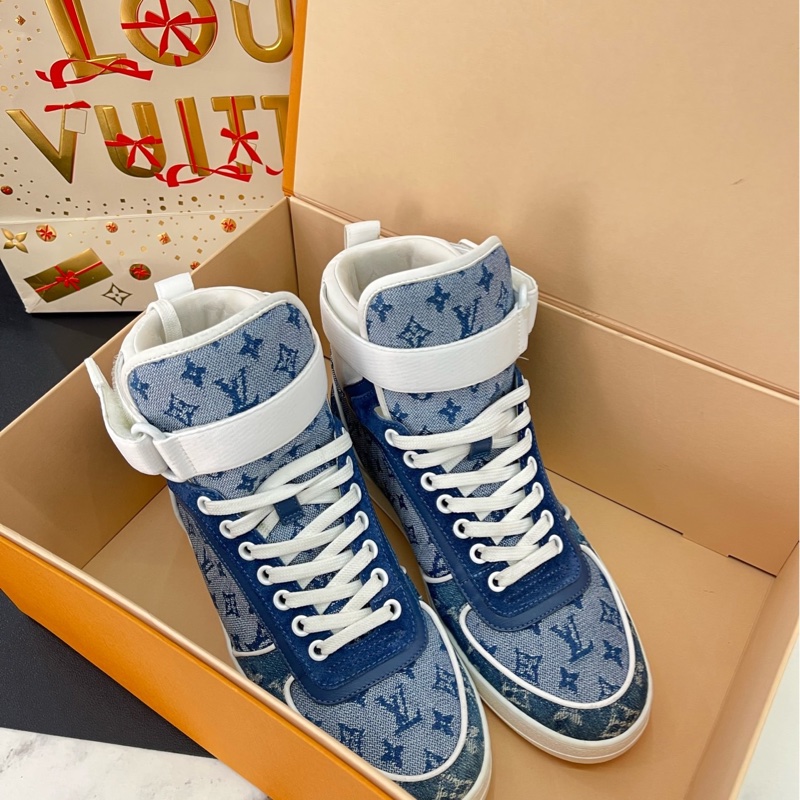 🌈成色A級 LV路易威登boombox丹寧布運動鞋 38碼-0