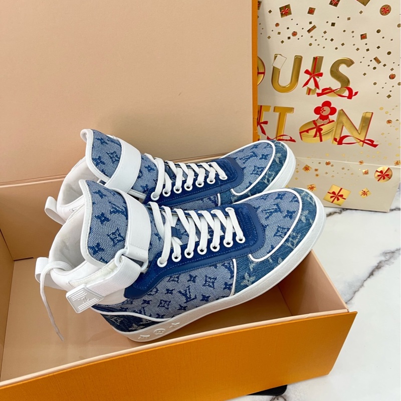 🌈成色A級 LV路易威登boombox丹寧布運動鞋 38碼-2