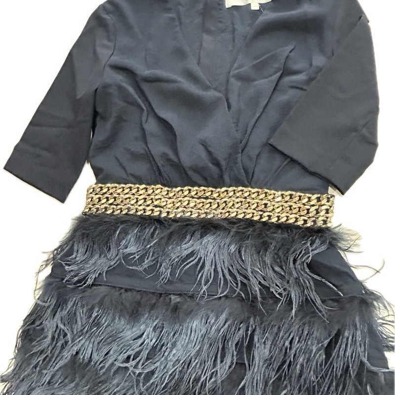 Elisabetta Franchi 深藍色洋裝 飄逸 尾牙喜宴適穿-0