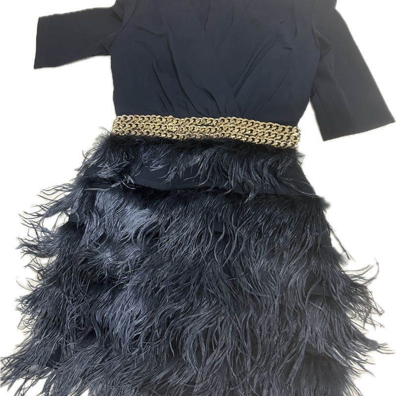 Elisabetta Franchi 深藍色洋裝 飄逸 尾牙喜宴適穿-7