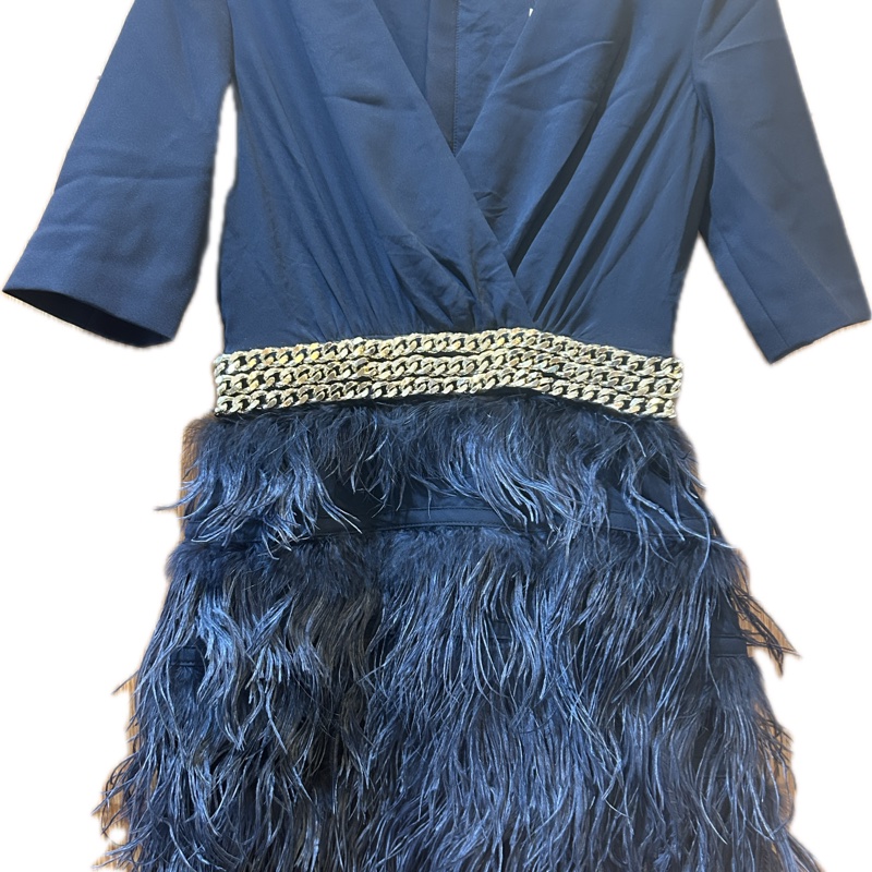 Elisabetta Franchi 深藍色洋裝 飄逸 尾牙喜宴適穿-9