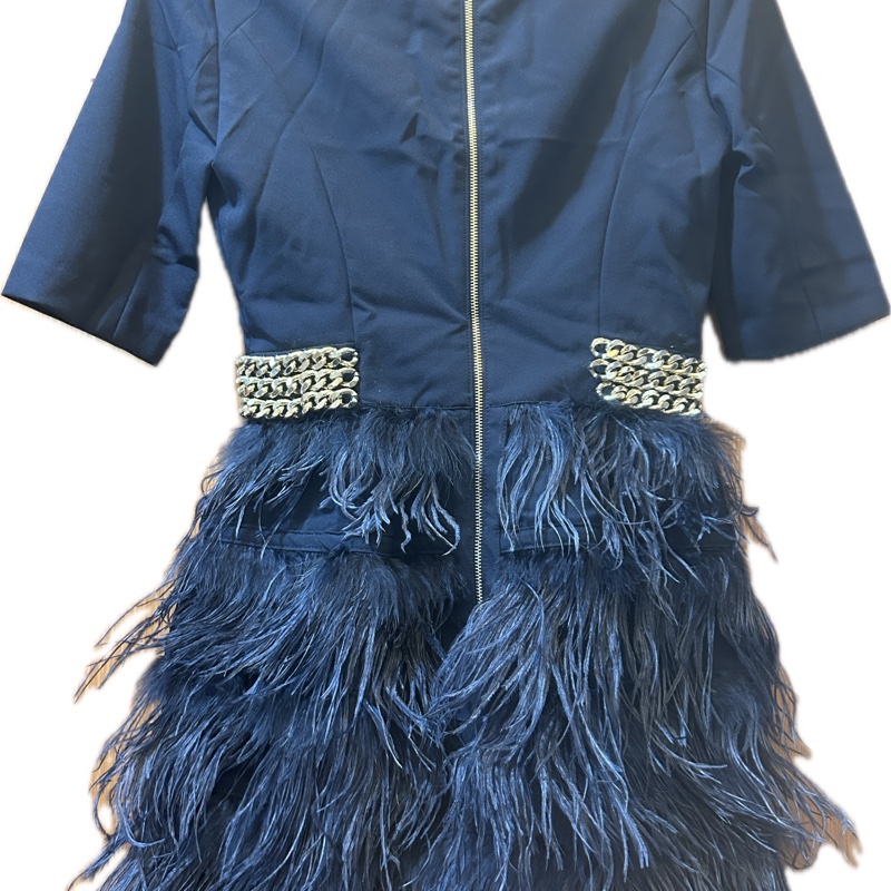 Elisabetta Franchi 深藍色洋裝 飄逸 尾牙喜宴適穿-12