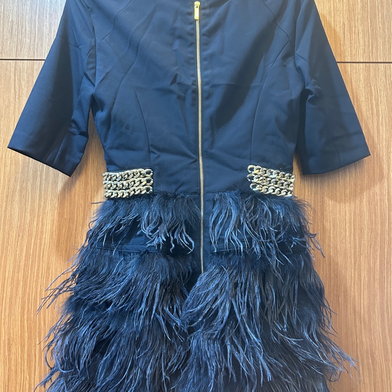 Elisabetta Franchi 深藍色洋裝 飄逸 尾牙喜宴適穿-13