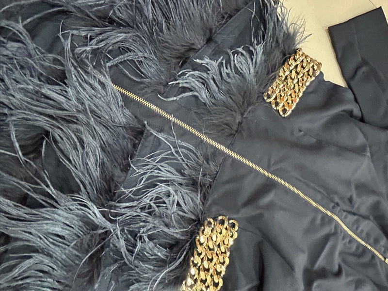 Elisabetta Franchi 深藍色洋裝 飄逸 尾牙喜宴適穿-23