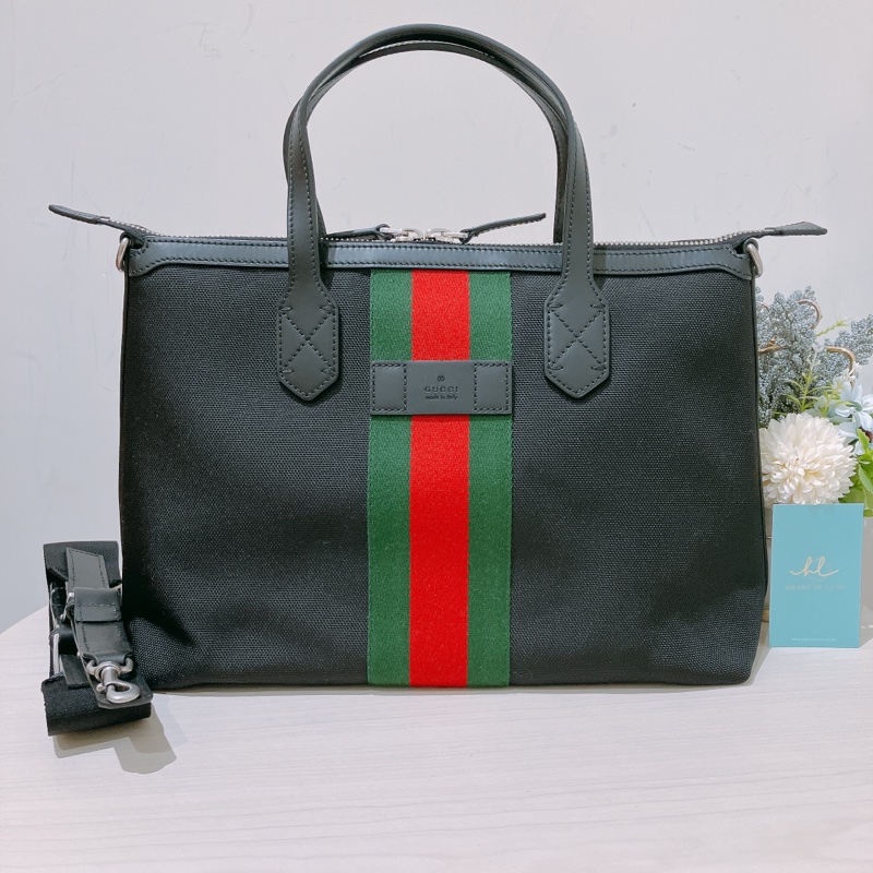 TK1906 GUCCI 古馳直間紋拉鍊兩用包包SHERRY LINE TWO WAY BAG CANVAS-0