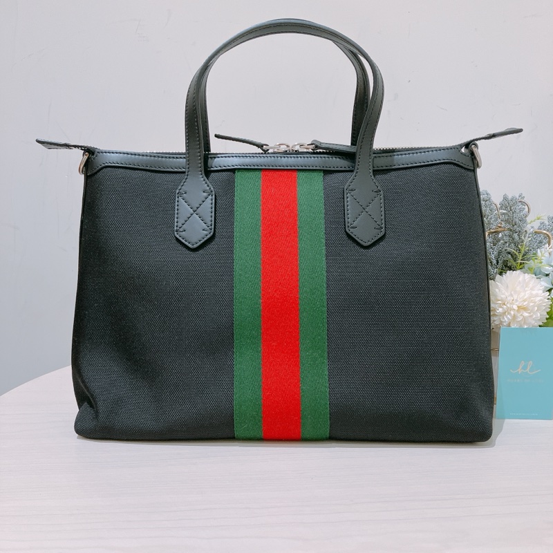 TK1906 GUCCI 古馳直間紋拉鍊兩用包包SHERRY LINE TWO WAY BAG CANVAS-1