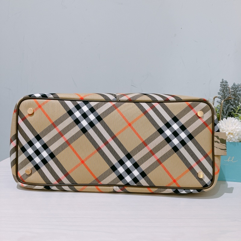 TK1907 BURBERRY 博柏利經典皇室御用格仔花紋中號單肩包包CLASSIC CHECK TOTE BAG MEDIUM CANVAS-4