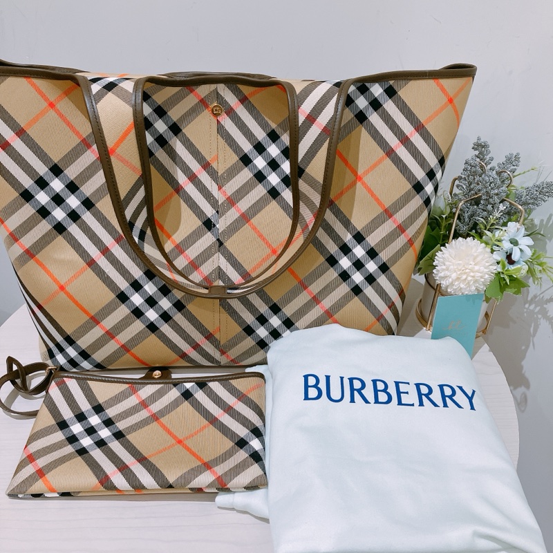 TK1907 BURBERRY 博柏利經典皇室御用格仔花紋中號單肩包包CLASSIC CHECK TOTE BAG MEDIUM CANVAS-10