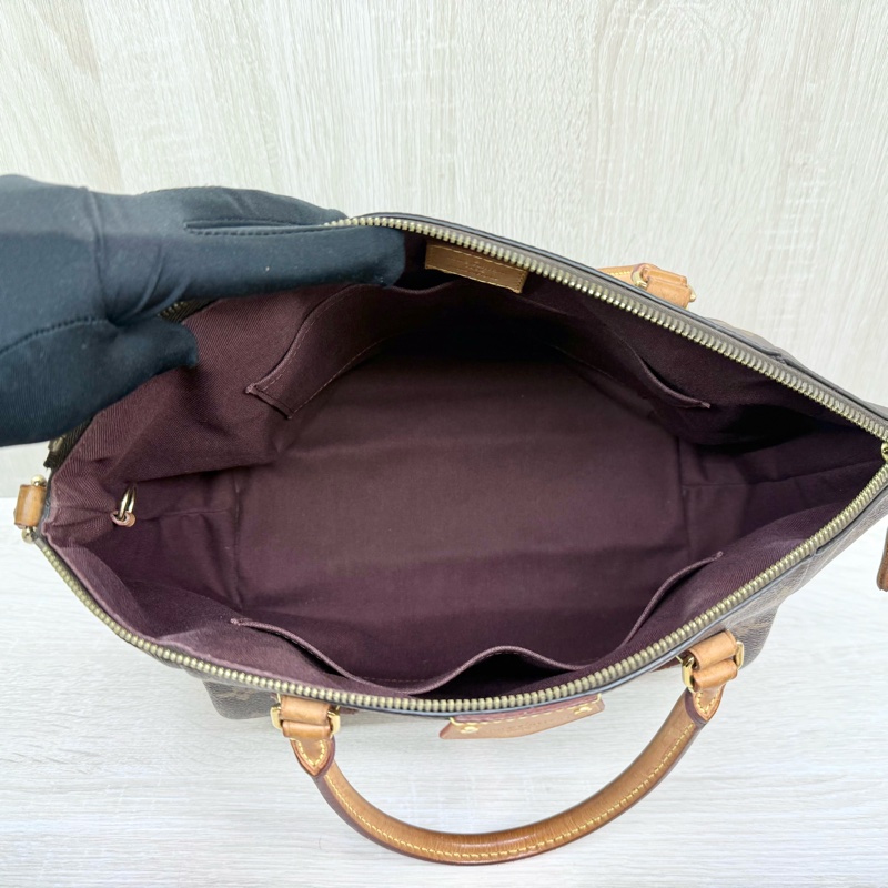 LV原花拼紫紅內裡手提側背元寶包/M48813-4