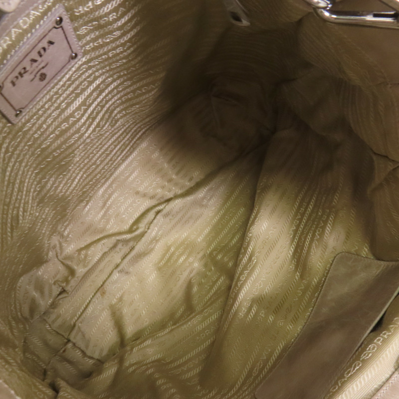 PRADA 牛皮皮革Tote Bag金扣手挽肩背兩用袋-4