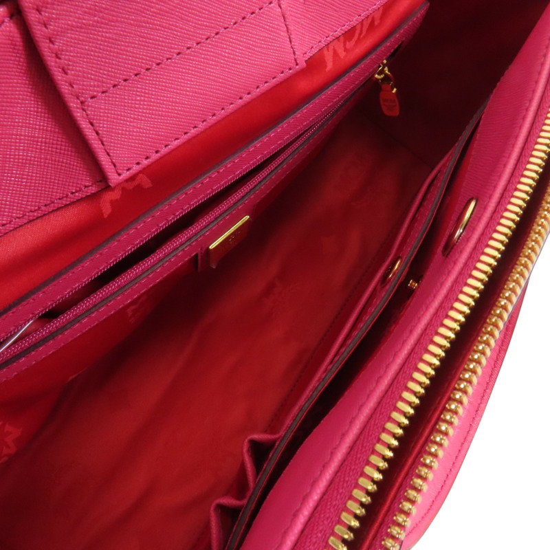 MCM 牛皮皮革2Way Shoulder Bag金扣手挽肩背兩用袋-4