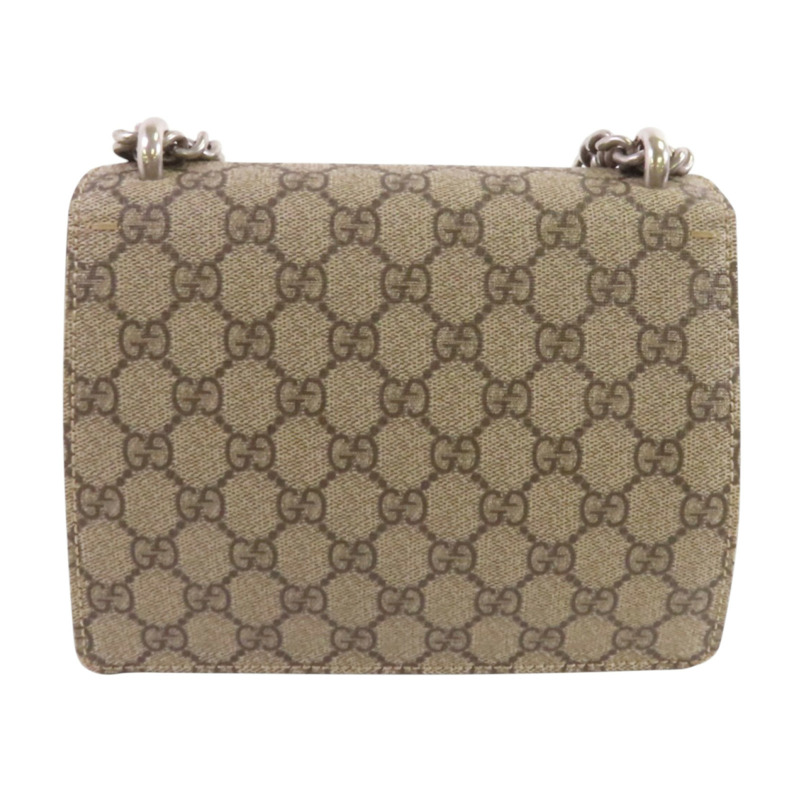 GUCCI 塗層帆布Dionysus GG Supreme Mini銀扣鏈帶肩背袋-1