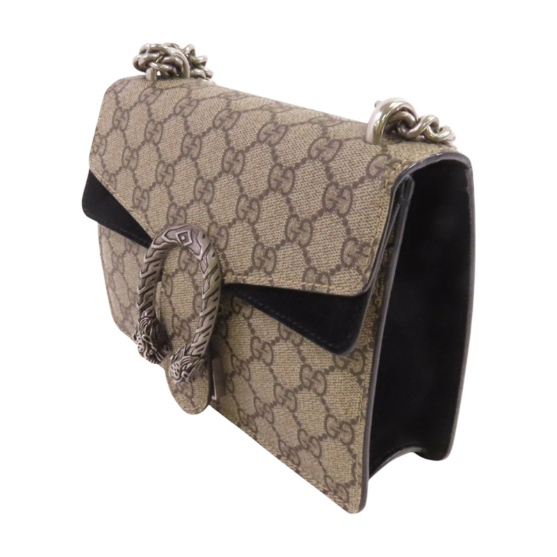 GUCCI 塗層帆布Dionysus GG Supreme Mini銀扣鏈帶肩背袋-2