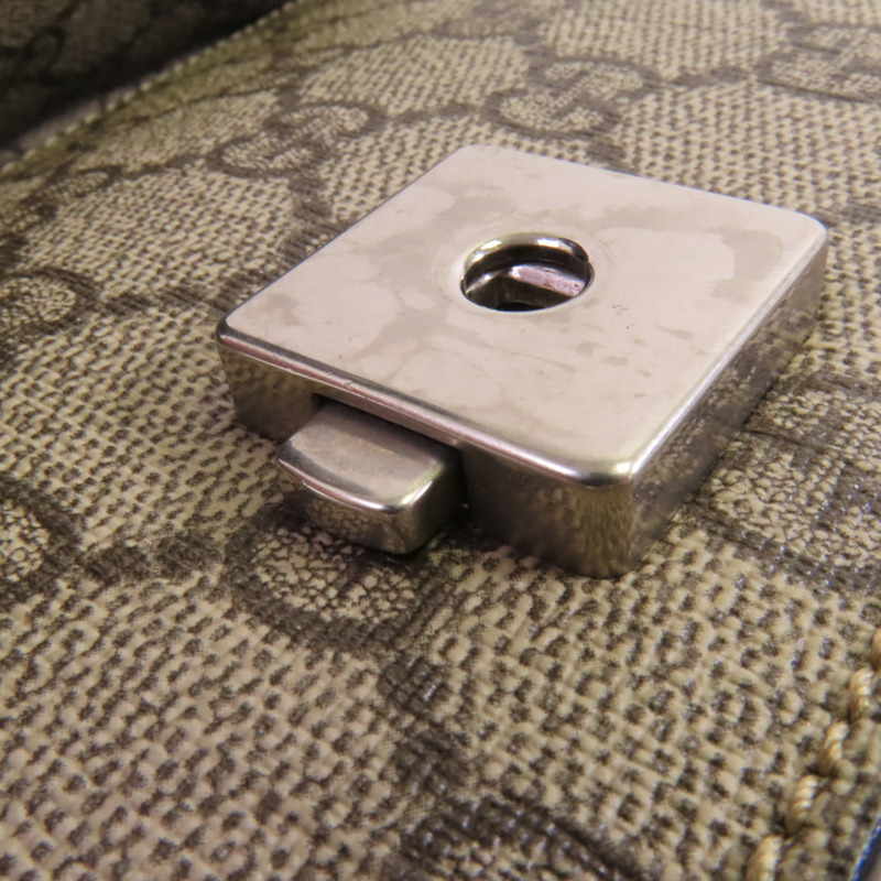 GUCCI 塗層帆布Dionysus GG Supreme Mini銀扣鏈帶肩背袋-8