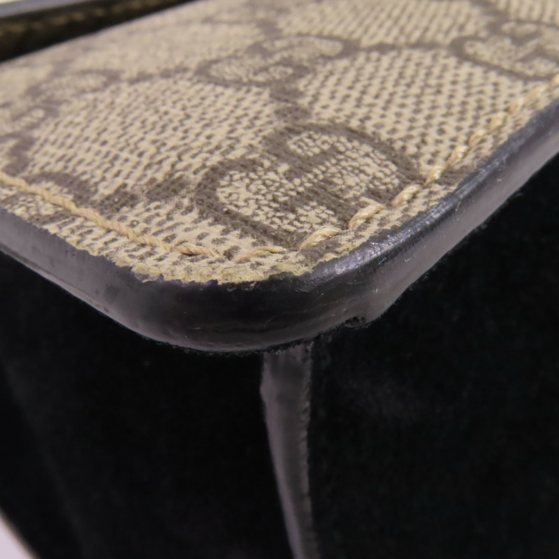 GUCCI 塗層帆布Dionysus GG Supreme Mini銀扣鏈帶肩背袋-10