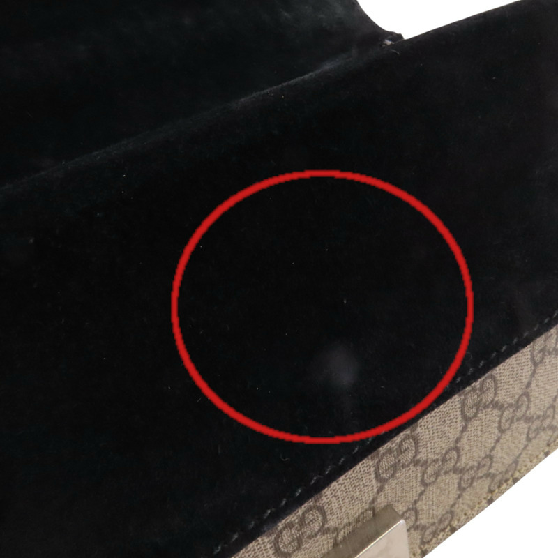 GUCCI 塗層帆布Dionysus GG Supreme Mini銀扣鏈帶肩背袋-16