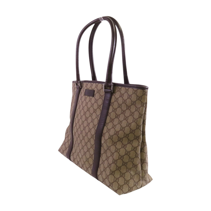 GUCCI 塗層帆布Tote Bag銀扣肩背袋-2
