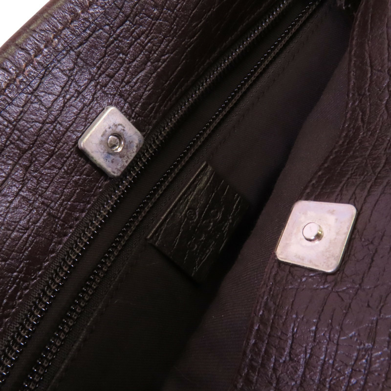 GUCCI 塗層帆布Tote Bag銀扣肩背袋-6