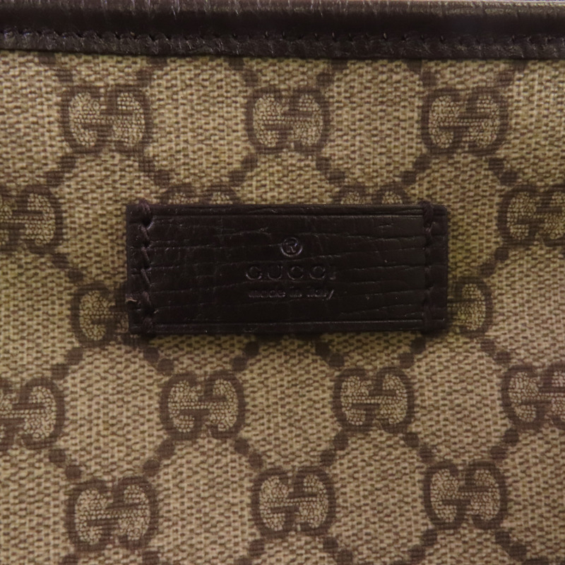 GUCCI 塗層帆布Tote Bag銀扣肩背袋-8