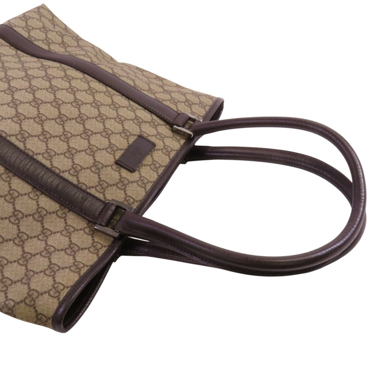 GUCCI 塗層帆布Tote Bag銀扣肩背袋-9