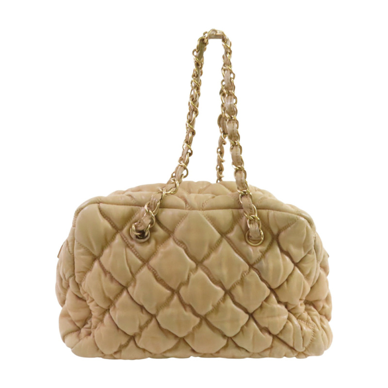CHANEL 羊皮皮革Chain Shoulder金扣鏈帶肩背袋-1