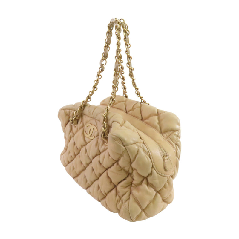 CHANEL 羊皮皮革Chain Shoulder金扣鏈帶肩背袋-2