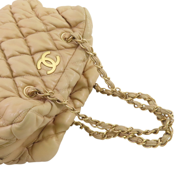 CHANEL 羊皮皮革Chain Shoulder金扣鏈帶肩背袋-7