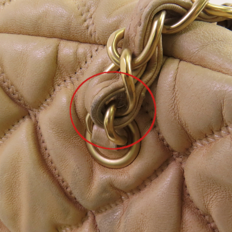 CHANEL 羊皮皮革Chain Shoulder金扣鏈帶肩背袋-15