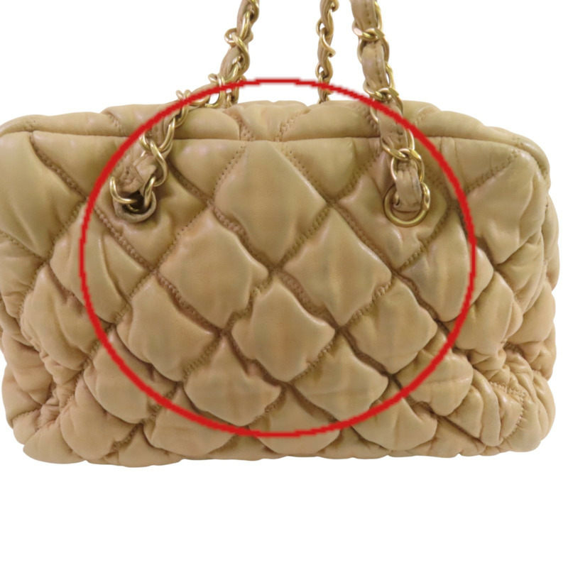 CHANEL 羊皮皮革Chain Shoulder金扣鏈帶肩背袋-17