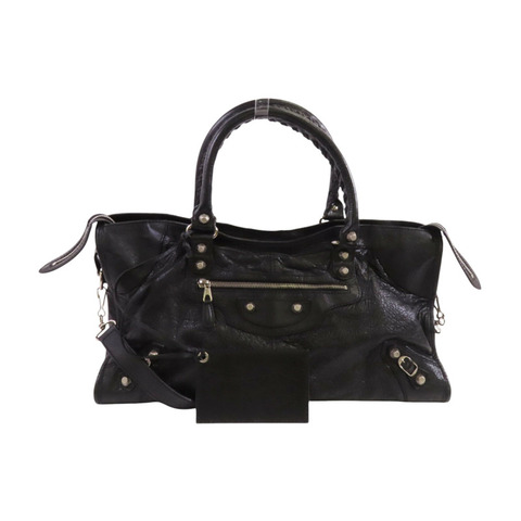 BALENCIAGA 牛皮皮革Giant Part Time銀扣手挽肩背兩用袋