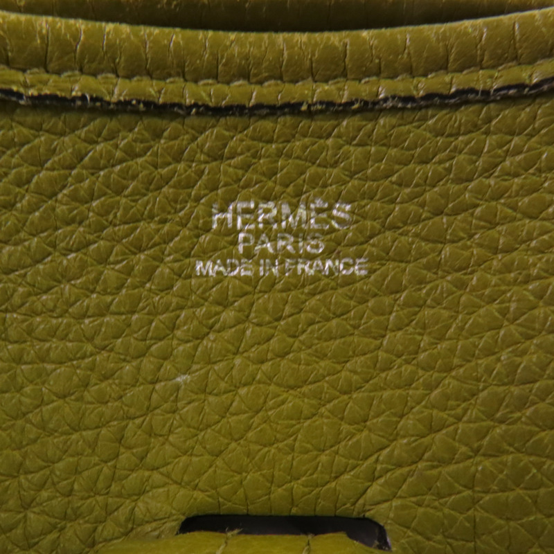 HERMES Clemence皮革Evelyne PM銀扣肩背袋-5