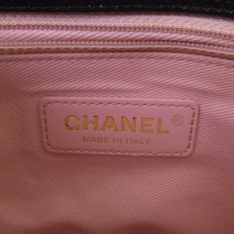 CHANEL 牛皮皮革Chain Shoulder金扣鏈帶手挽肩背兩用袋-5