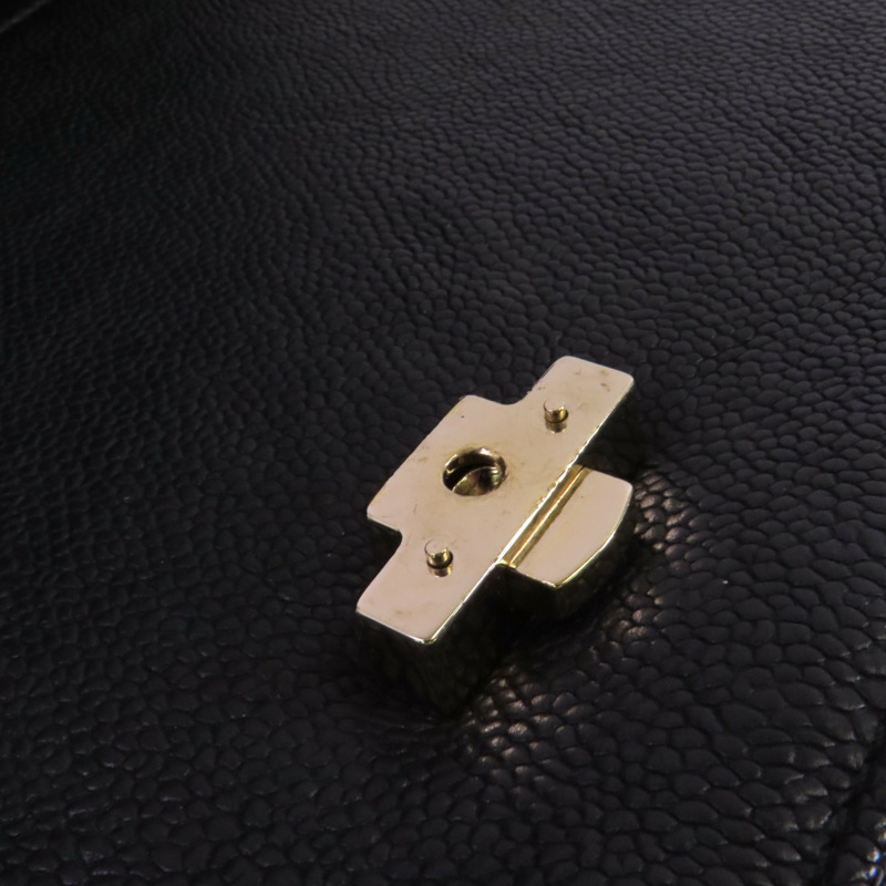 CHANEL 牛皮皮革Chain Shoulder金扣鏈帶手挽肩背兩用袋-9